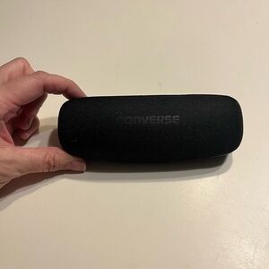 Converse small black clamshell eye glass case